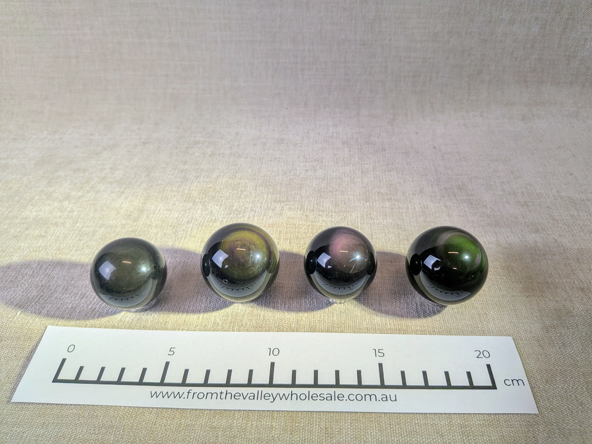 Rainbow Obsidian Spheres