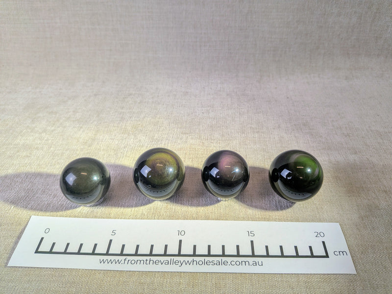 Rainbow Obsidian Spheres