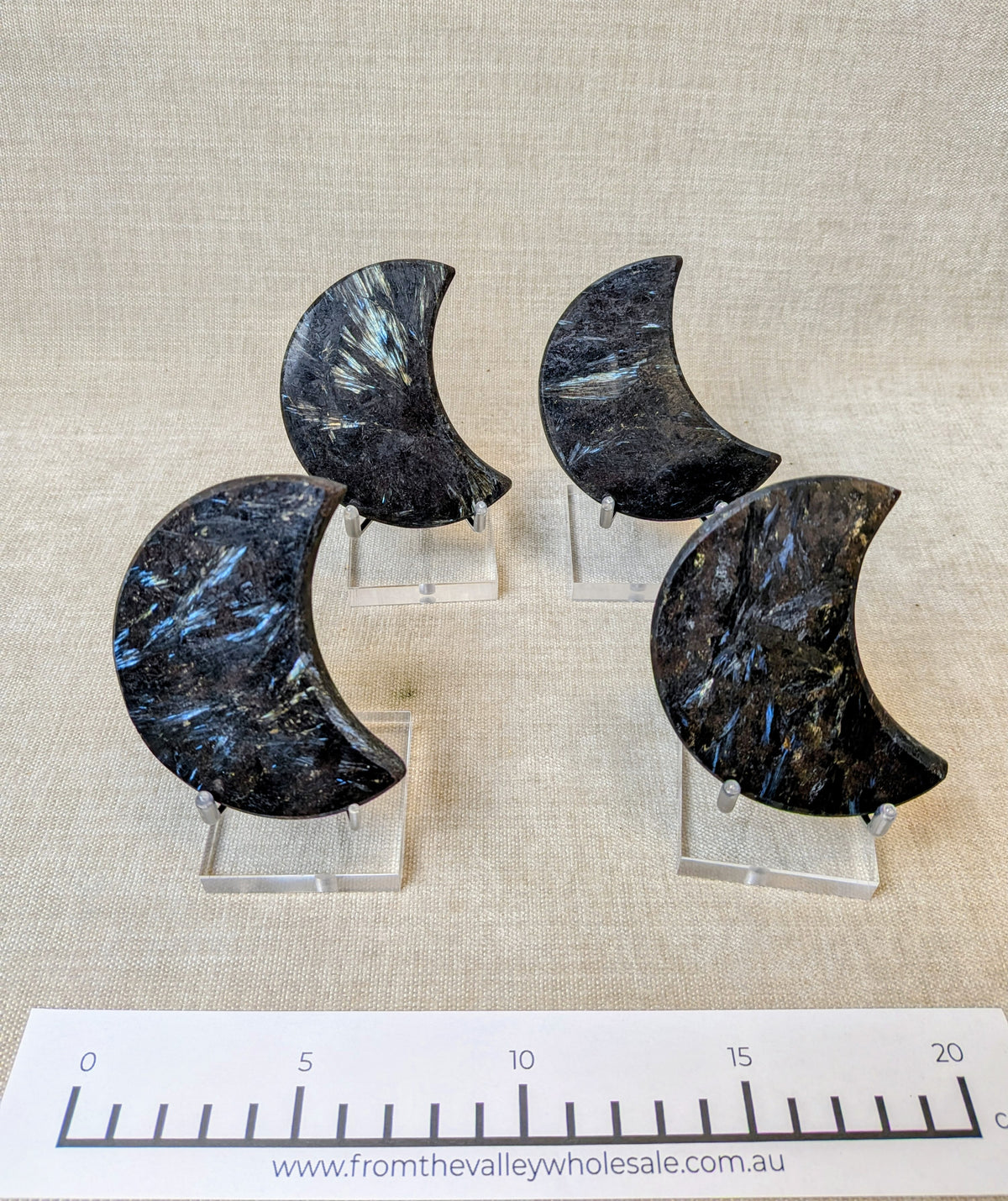 Arfvedsonite Moons (4 pieces)